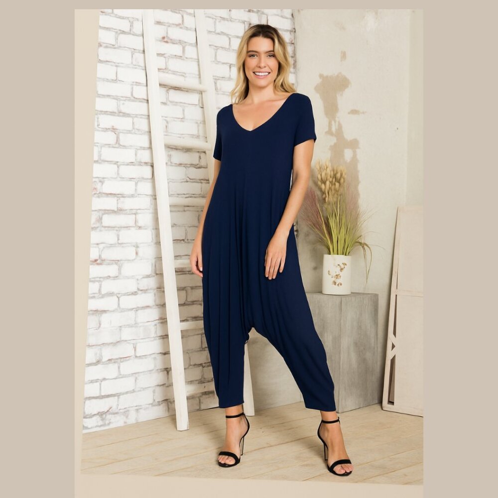 NWT - Allium Solid Harem Jumpsuit – Navy – Size S, M, L
